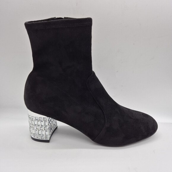 Dune London Optimal Black Bootie Crystal Heels Size 40 US 9 - Picture 11 of 11